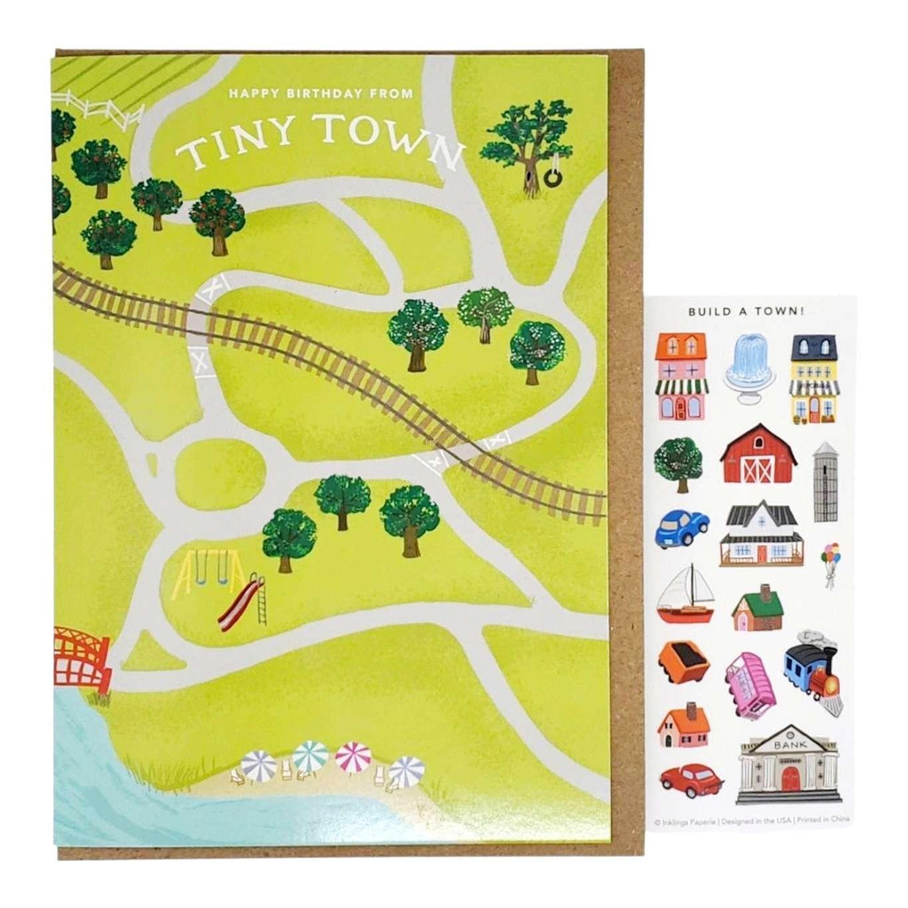 Card - Birthday - Tiny Town Sticker Scene by Inklings Paperie