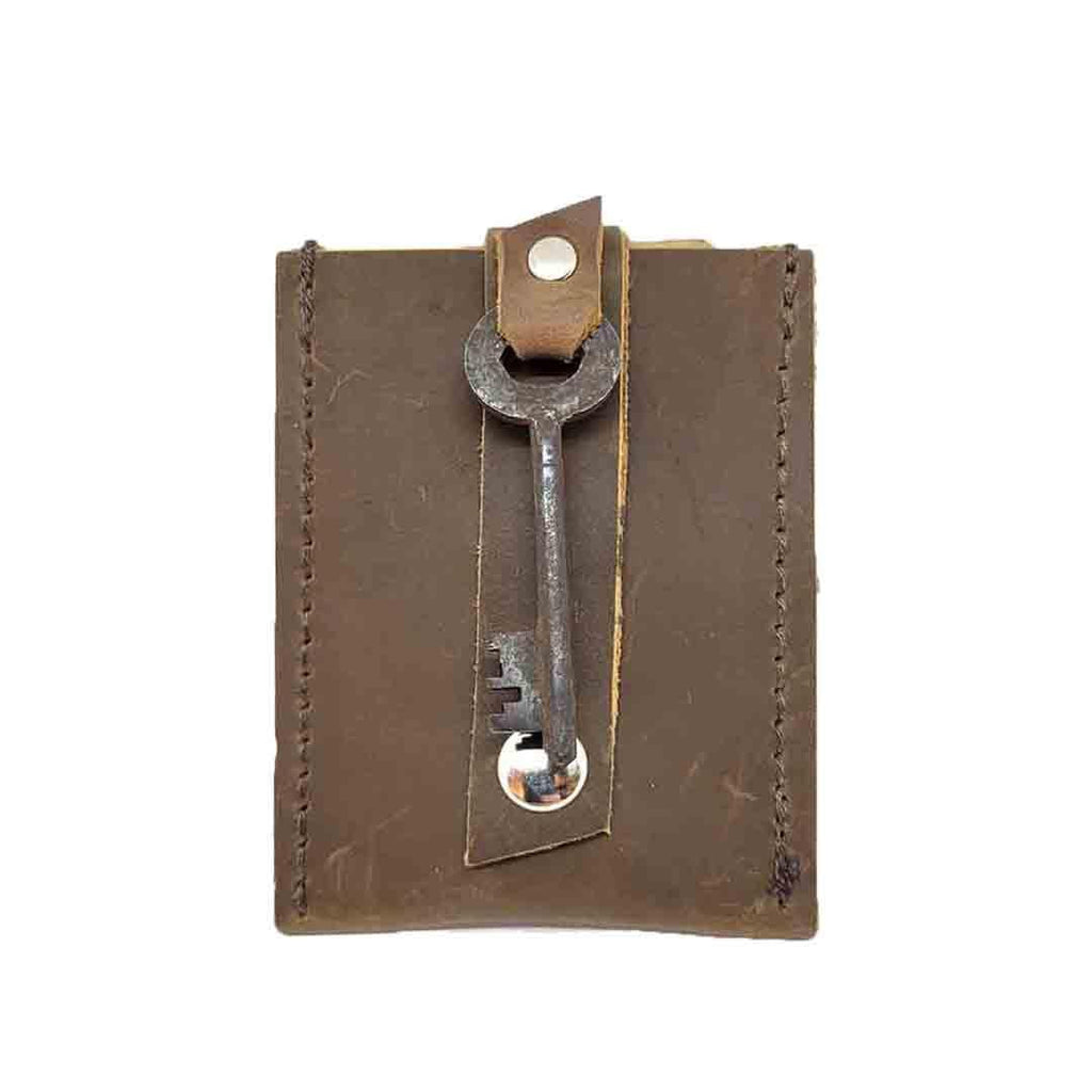 Wallet - Tan Brown - Key Pop-Up Leather Wallet by Divina Denuevo