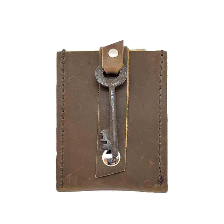 Wallet - Tan Brown - Key Pop-Up Leather Wallet by Divina Denuevo