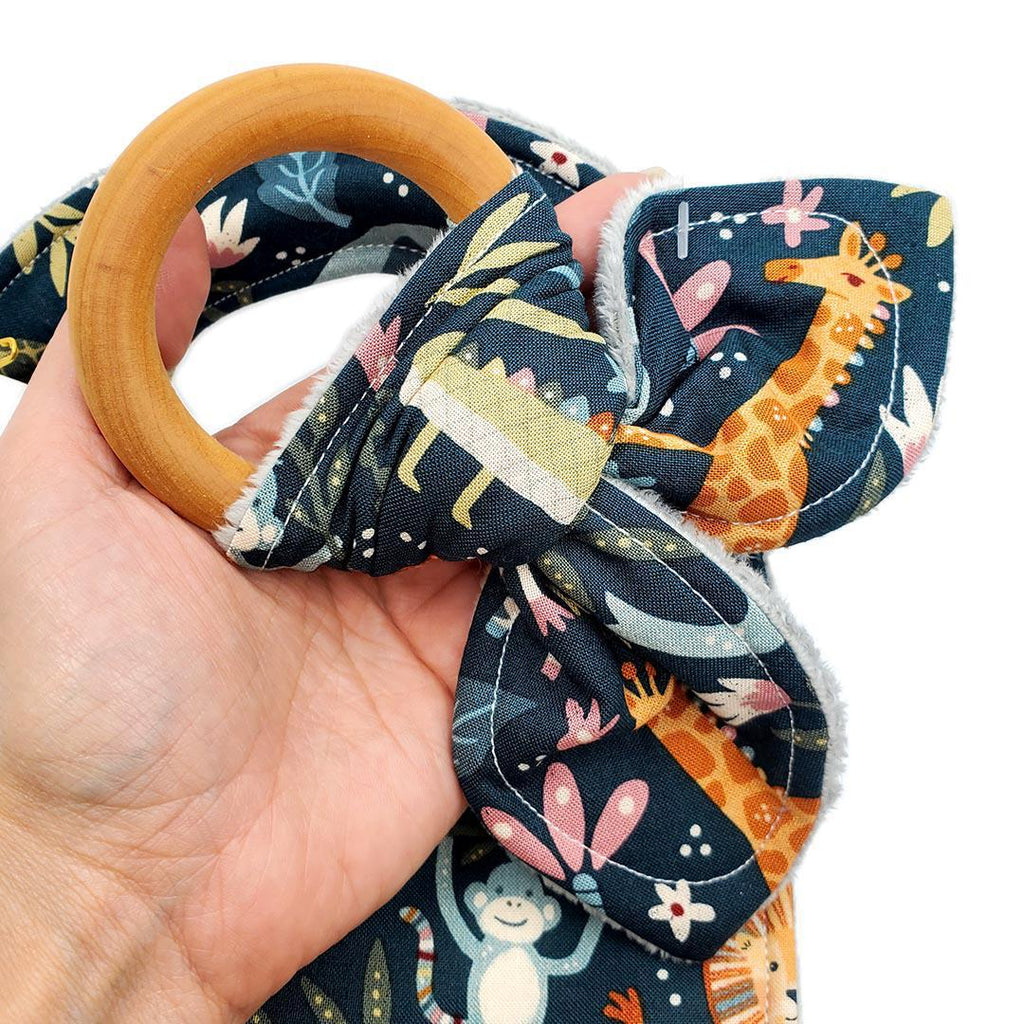 Gift Set - Welcome to the Jungle Bib and Teething Ring by Port and Starbird