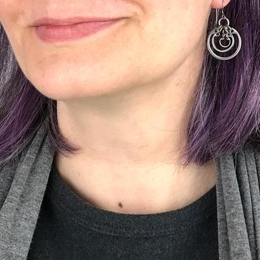 Earrings - Small Concentric Rings (Stainless Steel and Titanium) by Wraptillion