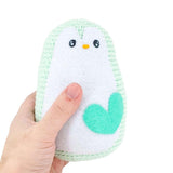 Plush Toy - Large Penguin (Mint with Aqua Heart) by Moyo Workshop, image 2 of 7