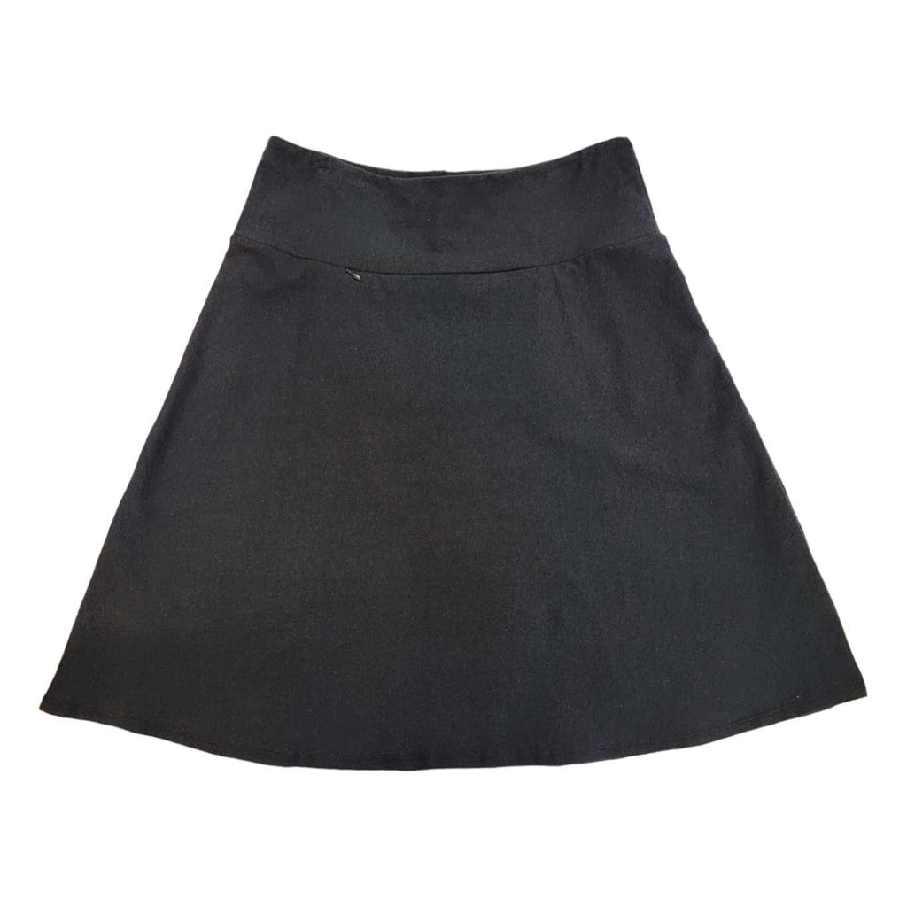 (20% Off) Skirt - Jet Black A-Line Knee Length Comfy Skirt® (Sizes XS and L Only) by Texture Clothing