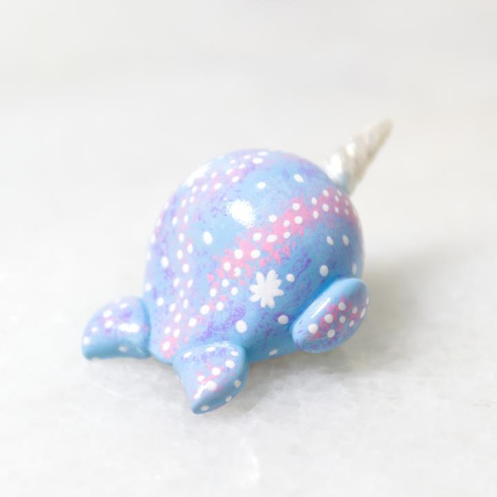 Figurine - Light Blue Galaxy Narwhal by Mariposa Miniatures