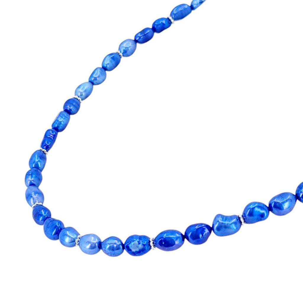 Necklace - Baroque Freshwater Pearl String (Blue) by Tiny Aloha