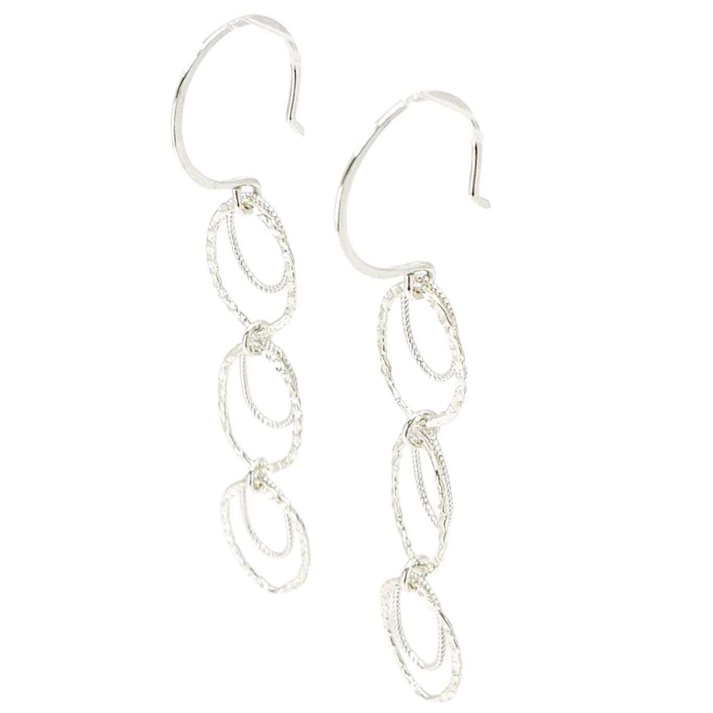 Earrings - Skipping Stone Dangles (Sterling Silver) by Foamy Wader