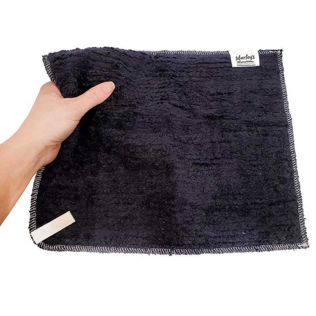 Makeup Towel - Washable Black Cotton Chenille by Marley’s Monsters