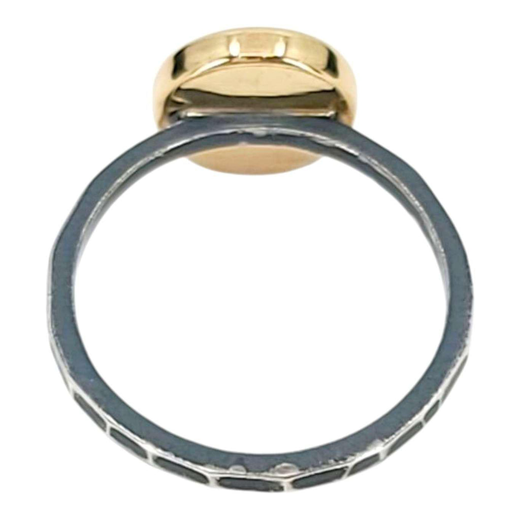 Ring - Size 5, 8 - 10mm Pave Diamond Hammered Band (14k Gold, Sterling Silver, Diamond) by 314 Studio