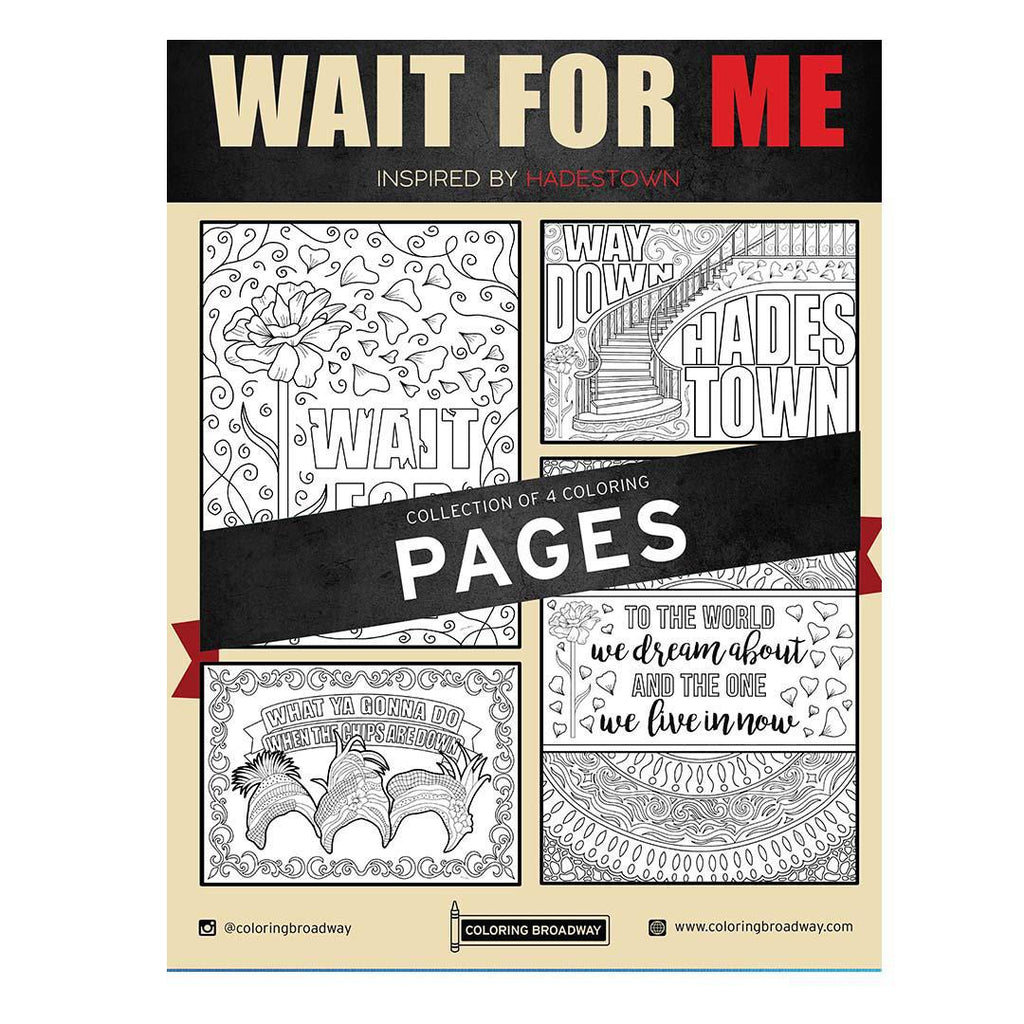 Coloring - Wait for Me (Pages or Postcards) by Coloring Broadway