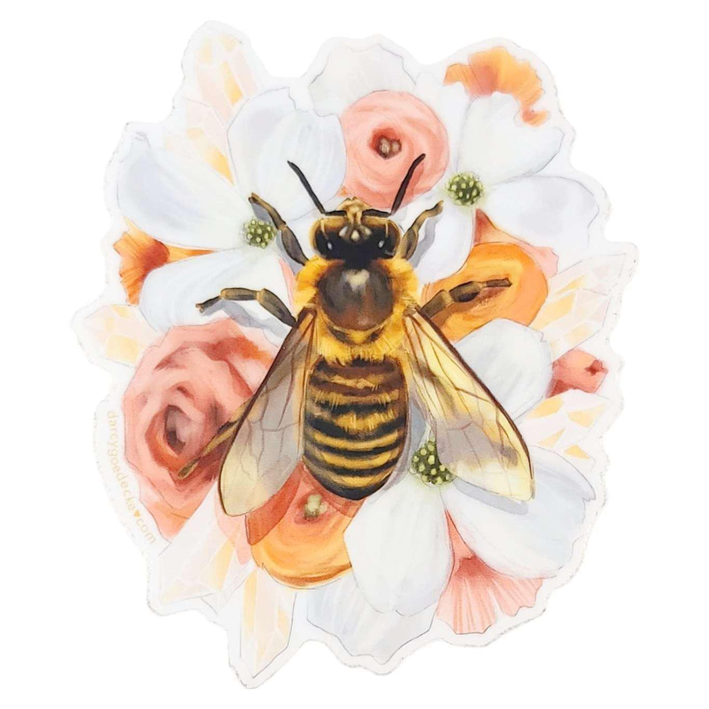 Sticker - 4 in - Honey Bee Vinyl by Darcy Goedecke