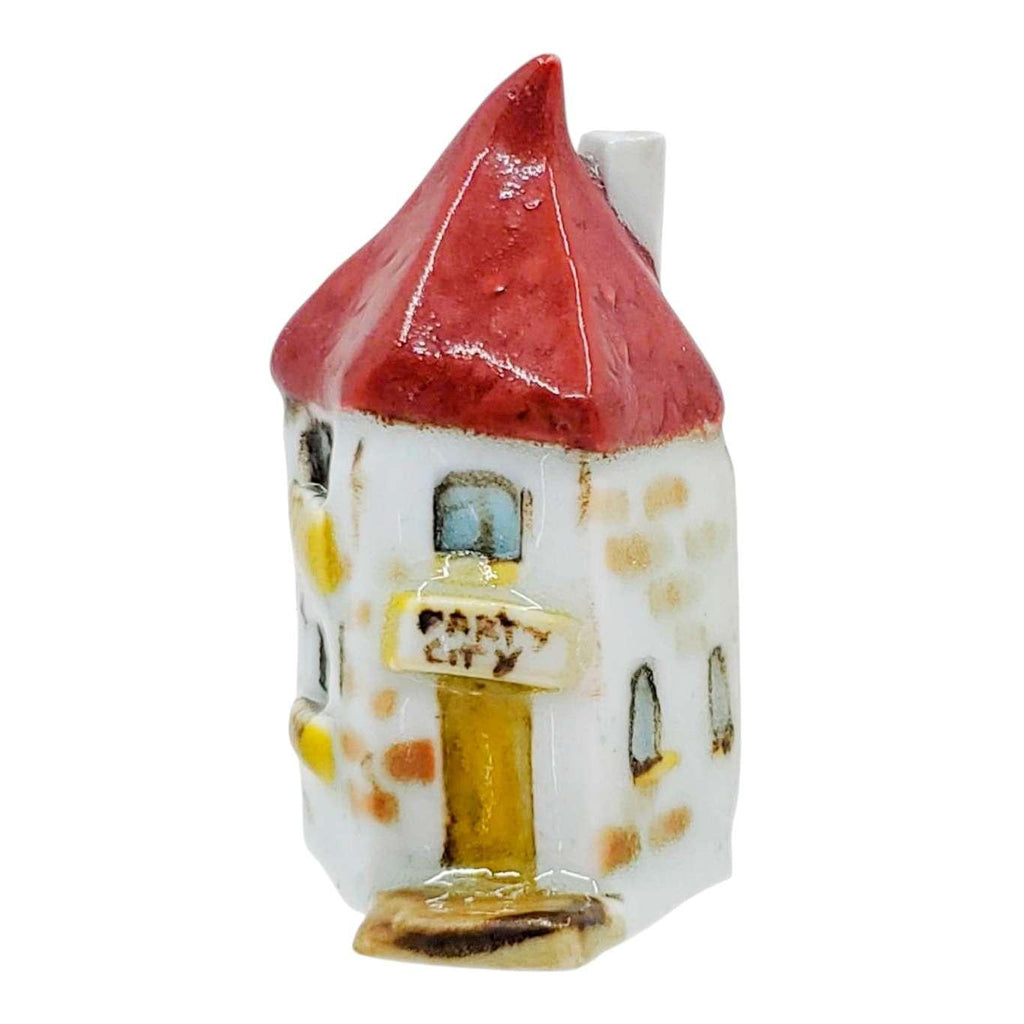 Collectible - Tiny House - Party City (White Walls, Yellow Door, Red Roof) by Mist Ceramics