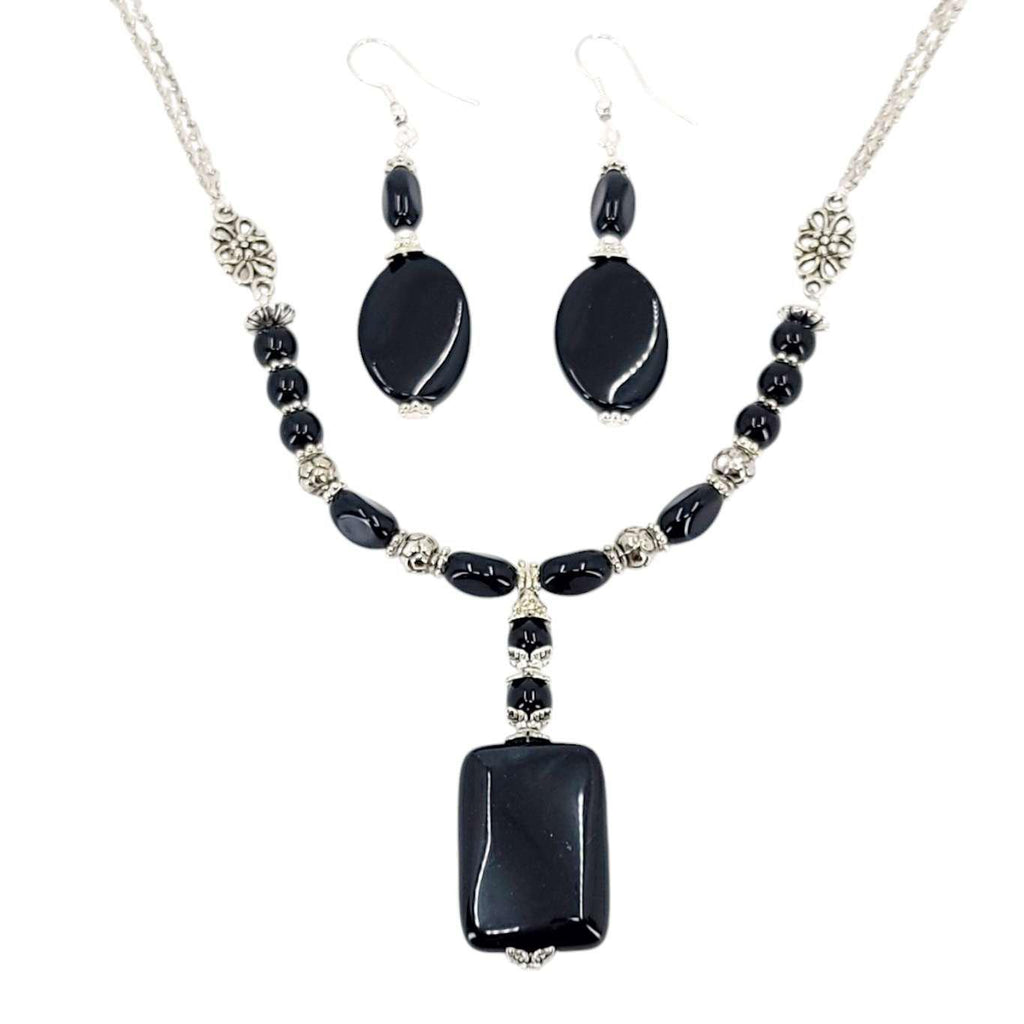 Earrings - Onyx Oval Drops by Tiny Aloha