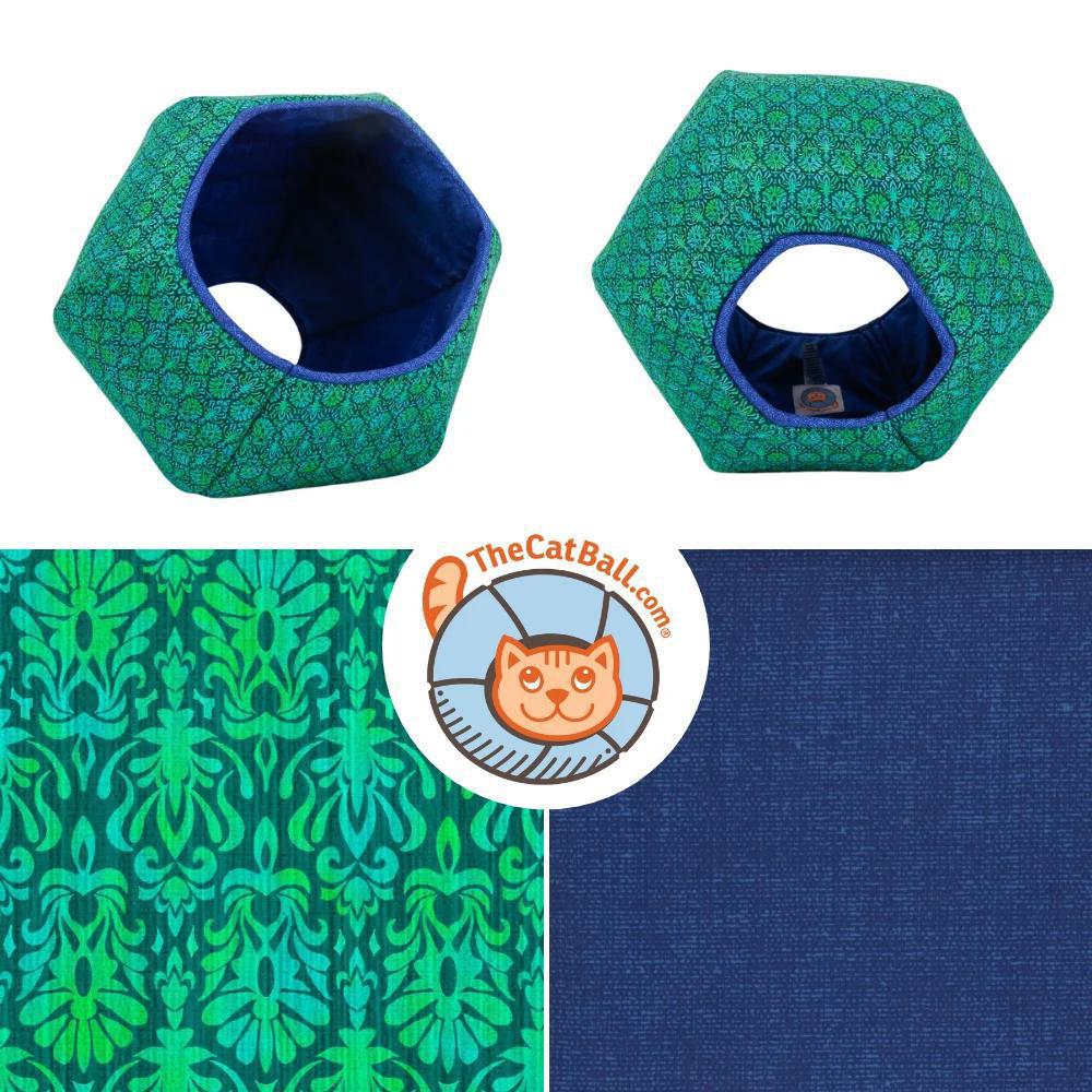 Regular The Cat Ball - Green Blue Foulard (Green with Blue Lining) by The Cat Ball