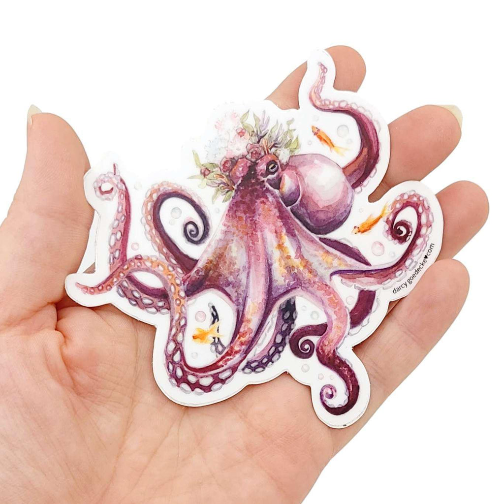 Sticker - 4 in - Lady Octopus Vinyl by Darcy Goedecke