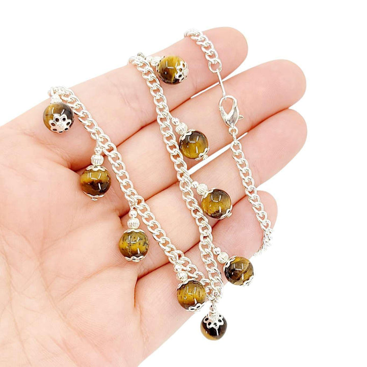 Necklace - Bead Drops (Tiger’s Eye) by Tiny Aloha