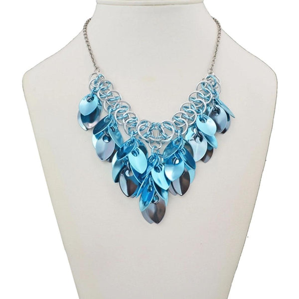 Necklace - Bohemian Leaves (Mystic Ice) by Rebeca Mojica