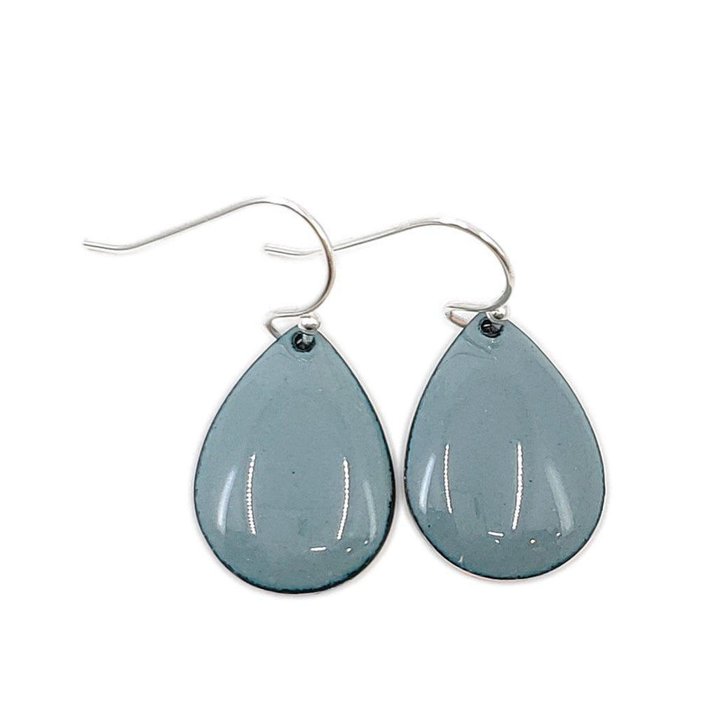 Earrings - Small Teardrop (Solid Gray) by Magpie Mouse Studios