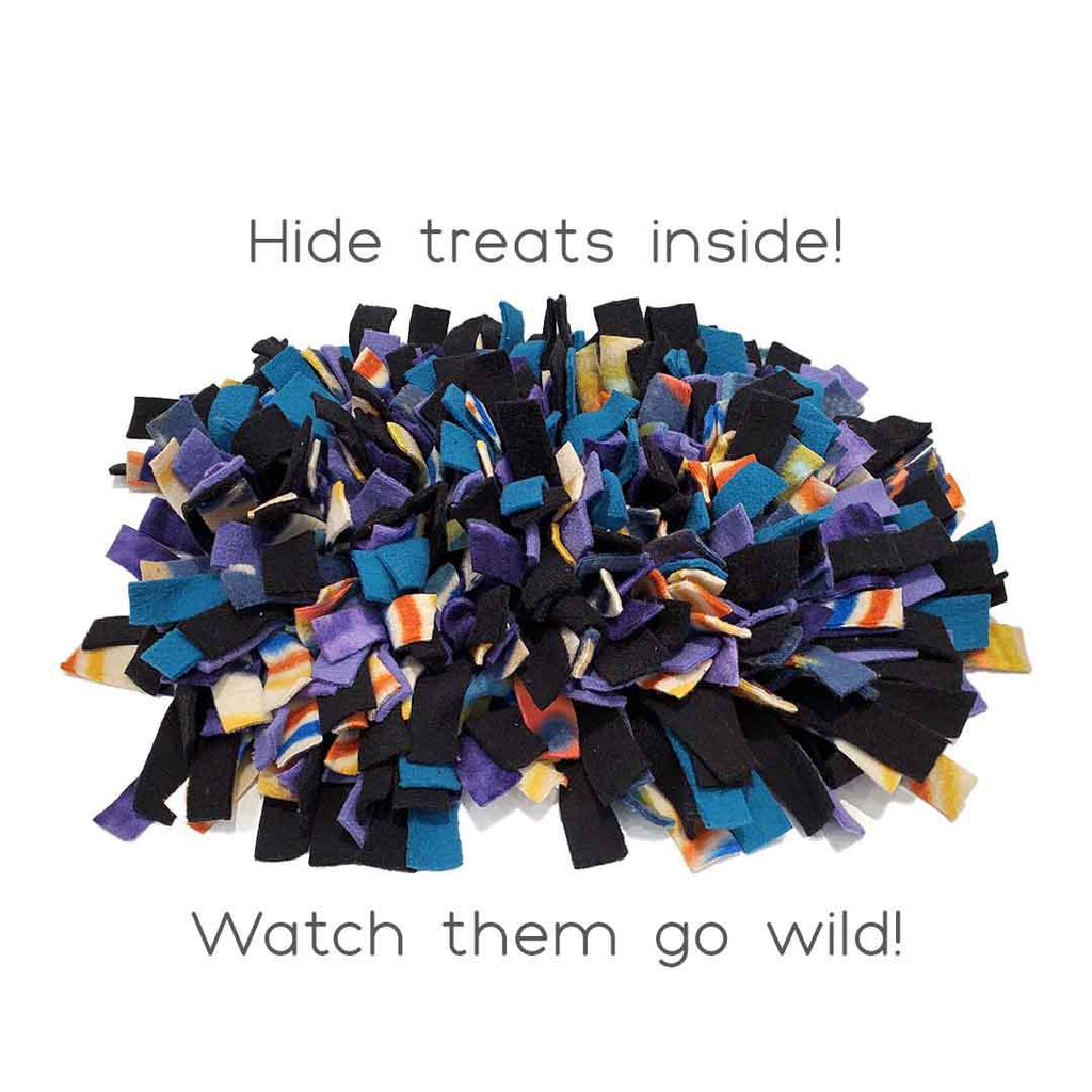 Pet Toy - 14x9 - Mini Confetti Snuffle Mat (Black Blue Purple) by Superb Snuffles