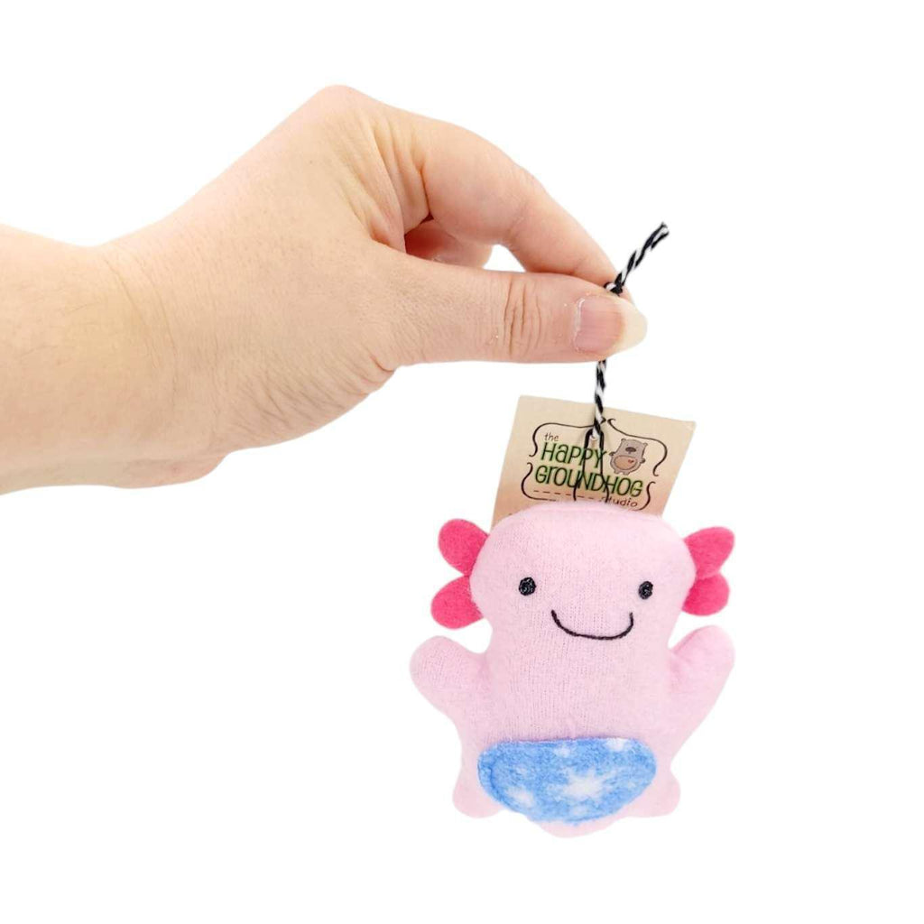 Ornament - Axolotl (Pink) by Happy Groundhog Studio