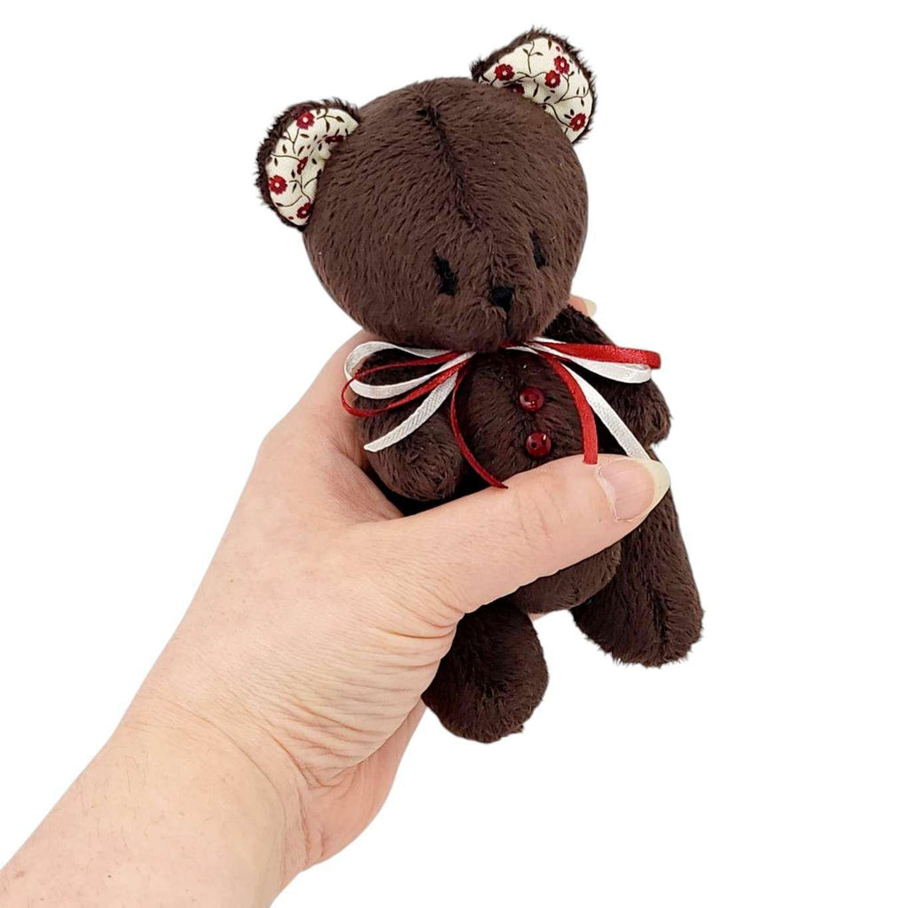 Plush - Dark Brown Bear with Flowers and Ribbons by Frank and Bubby