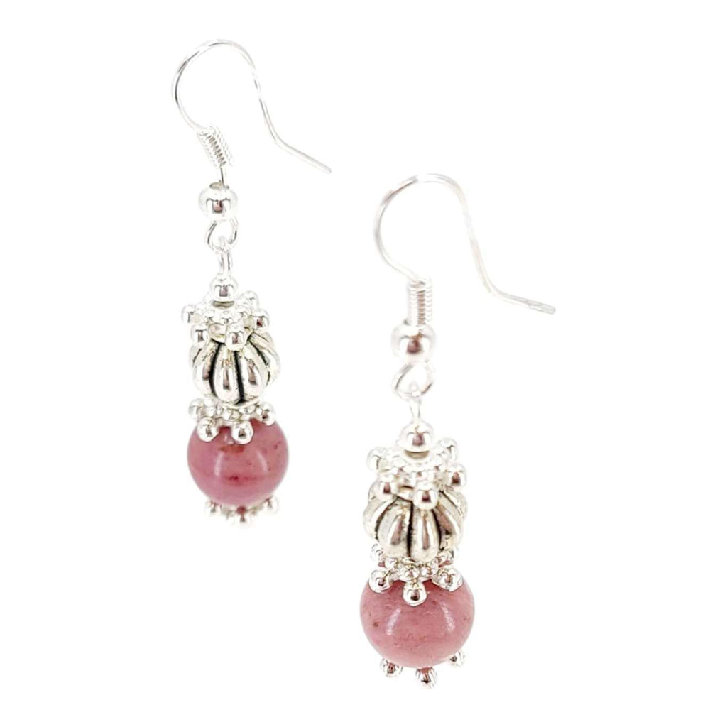 Earrings - Rhodonite Drops by Tiny Aloha