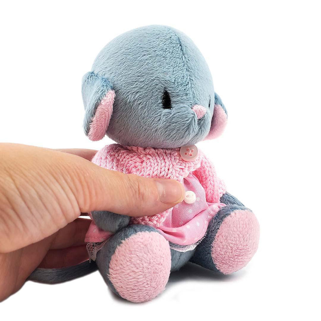 Plush - Gray Mouse in Pink Dress and Pink Cardigan by Frank and Bubby