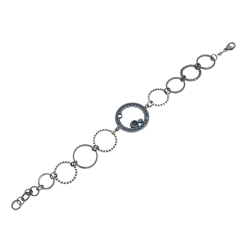 Bracelet - Multi-Circle with Pave Round OOAK (Sterling Silver, Diamond) by 314 Studio