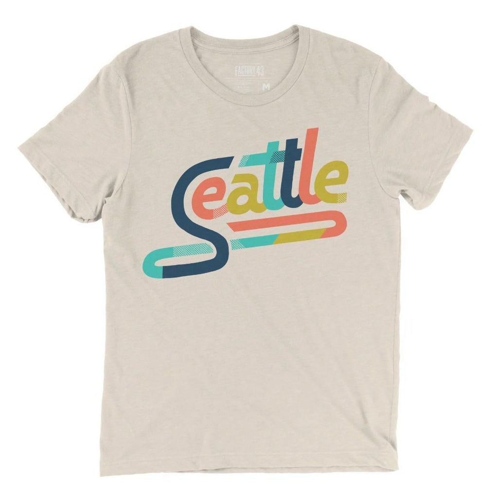 zAdult Crew Neck - Colorful Seattle Heather Dust Tee (L-2X) by Factory 43