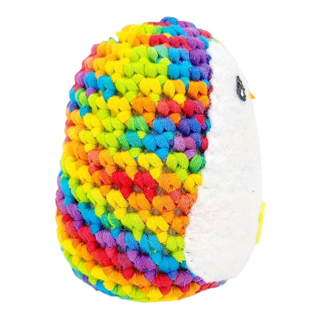 Plush Toy - Medium Penguin (Rainbow with Yellow Heart) by Moyo Workshop