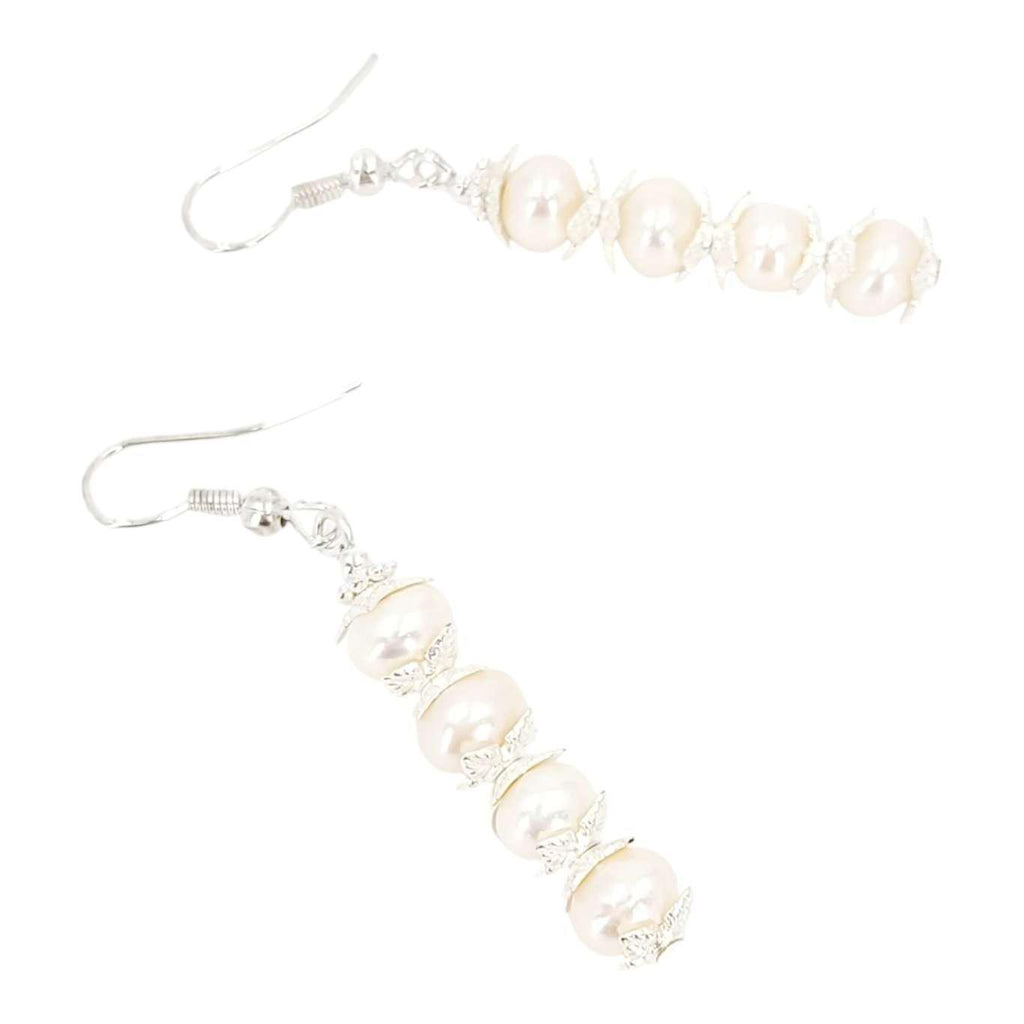 Earrings - Stacked Pearl Drops (Cream) by Tiny Aloha