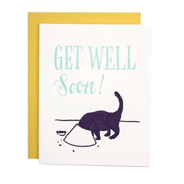 Card - Get Well - Cone Cat by Ladyfingers Letterpress