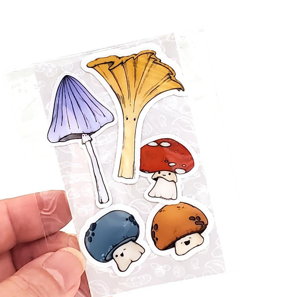 Tiny Stickers - Set of 5 - Mushroom Friends (Assorted) by World of Whimm