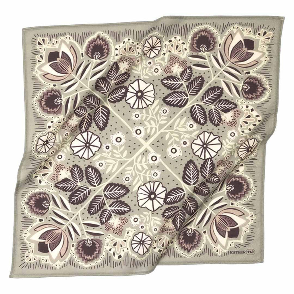 Bandana - Esther (Wine Beige Floral) by Handker Bandanas