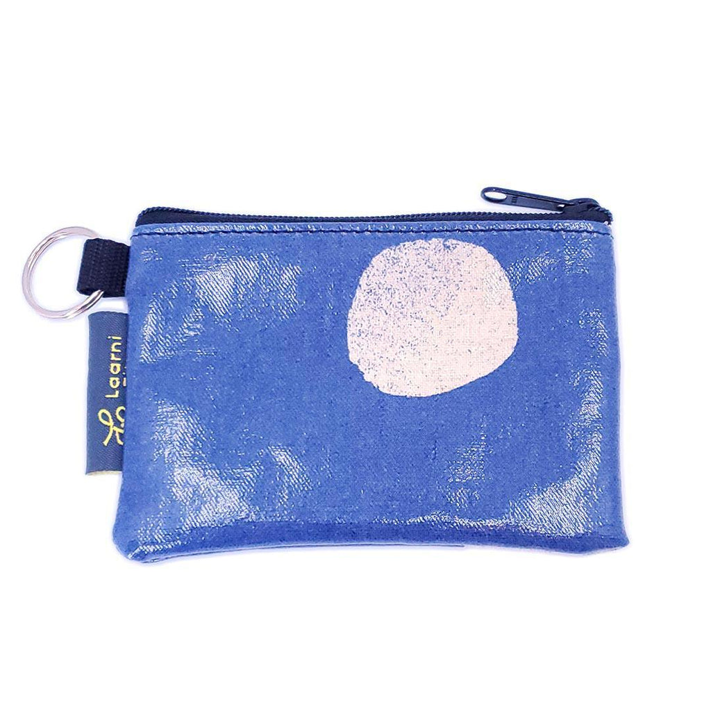 Coin Purse - Standard - Dots (Blue Linen) by Laarni and Tita