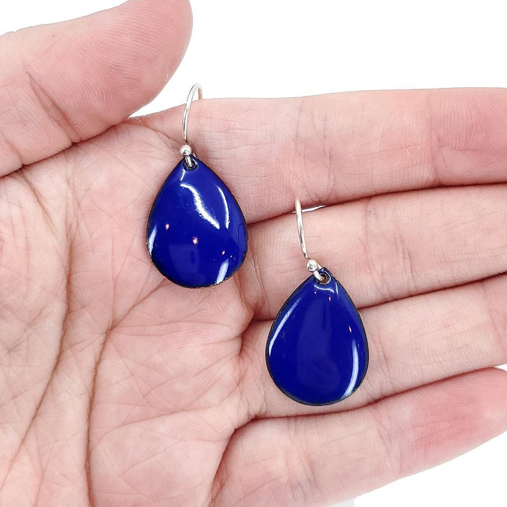 Earrings - Small Teardrop Solid (Cobalt Blue) by Magpie Mouse Studios