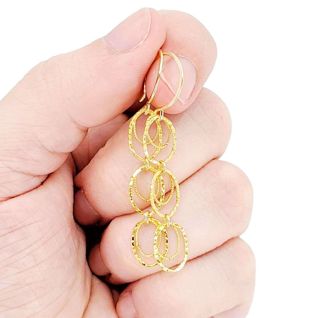 Earrings - Skipping Stone Dangles (14k Gold Fill) by Foamy Wader