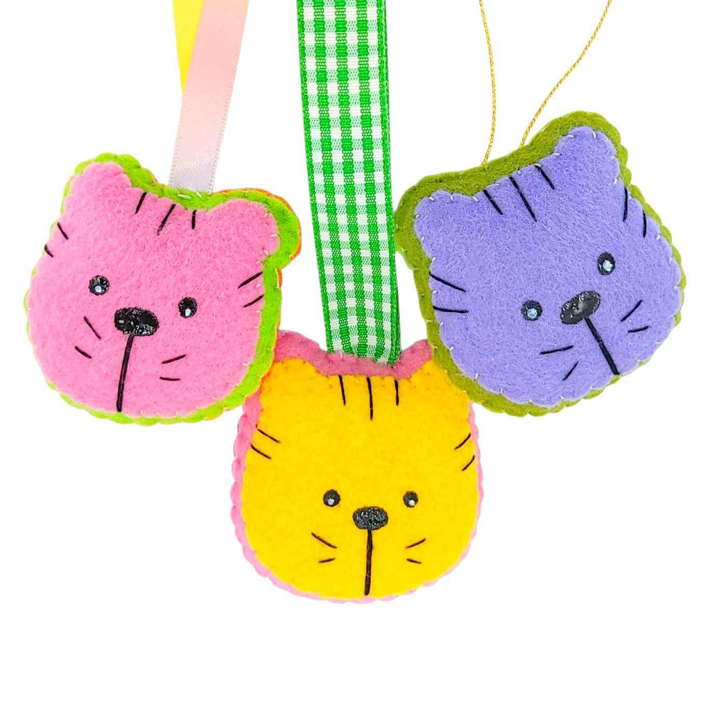 Ornament - Felt Cat Head (Assorted) by Moyo Workshop
