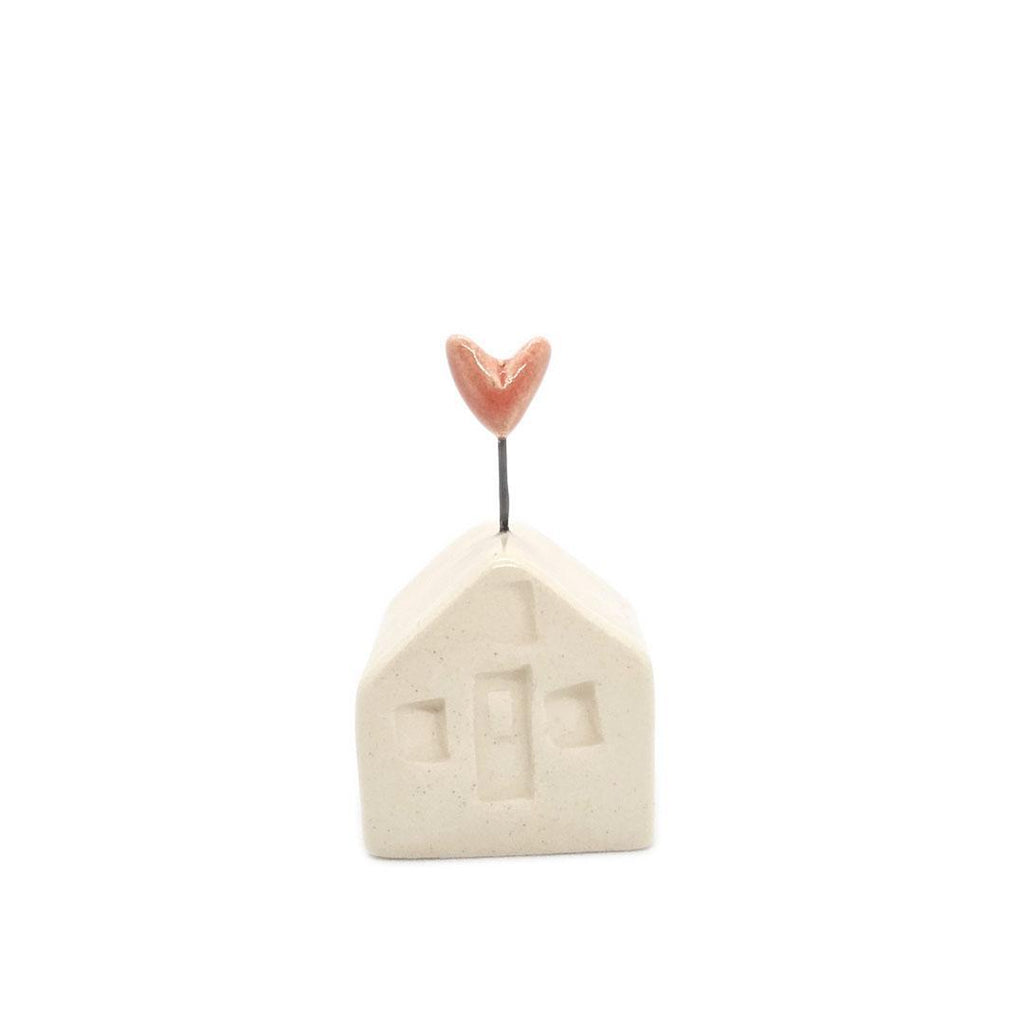 Tiny Pottery House - White with Heart (Assorted Colors) by Tasha McKelvey