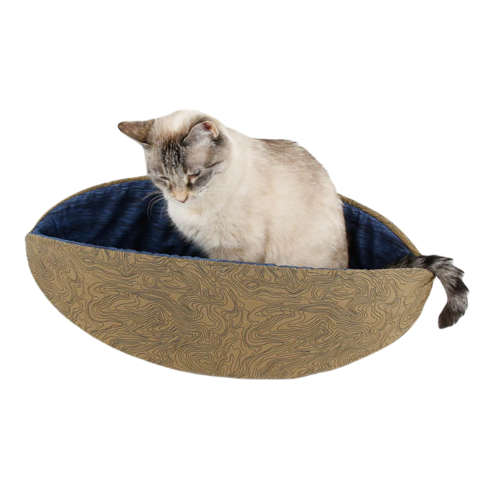 Regular The Cat Canoe - Topographical Map with Blue Lining by The Cat Ball