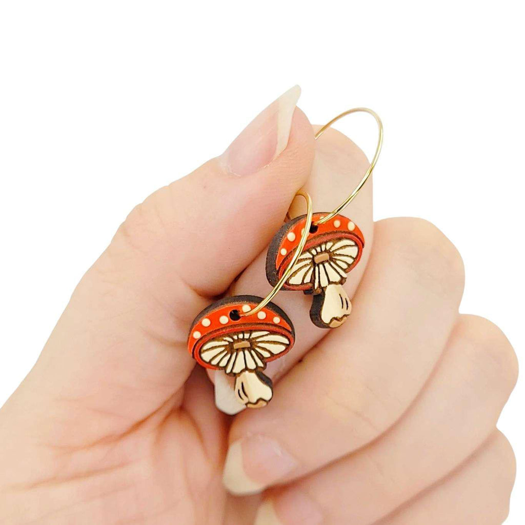 Earrings - Amanita Mini (Gold Hoops) by Fresh Cuttery