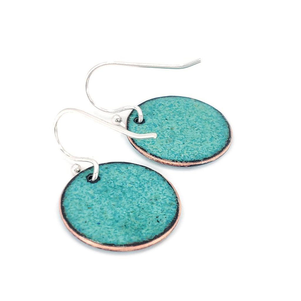 Earrings - Lotus Small Circle (Turquoise) by Magpie Mouse Studios