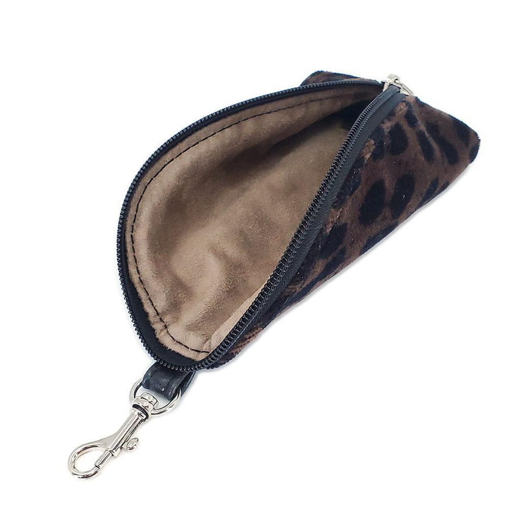 Accessory - Clip On Padded Eyeglass Case (Dark Leopard Velvet) by Crystalyn Kae
