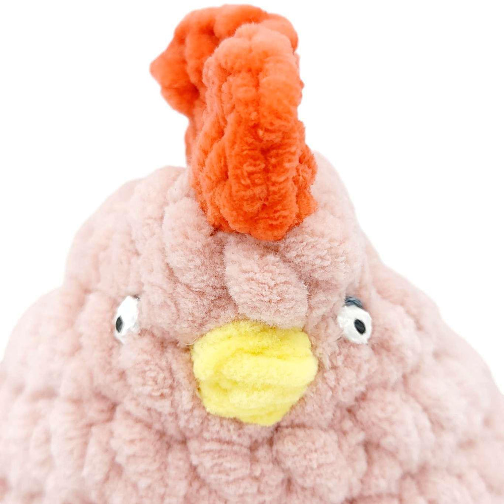 Plush Toy - Large Chicken (Light Pink with Blue Orange Double Heart) by Moyo Workshop