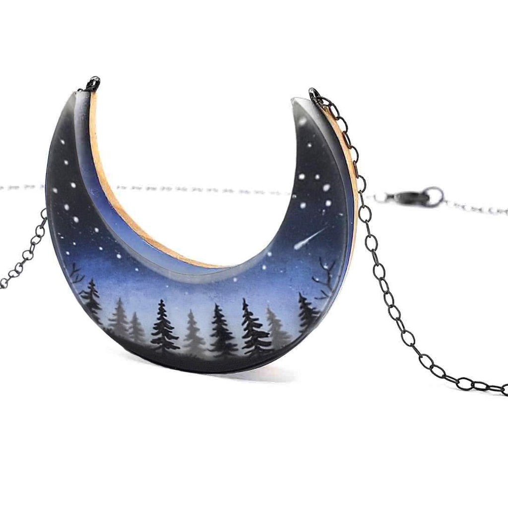 Necklace - Crescent Woods Painted by Fernworks