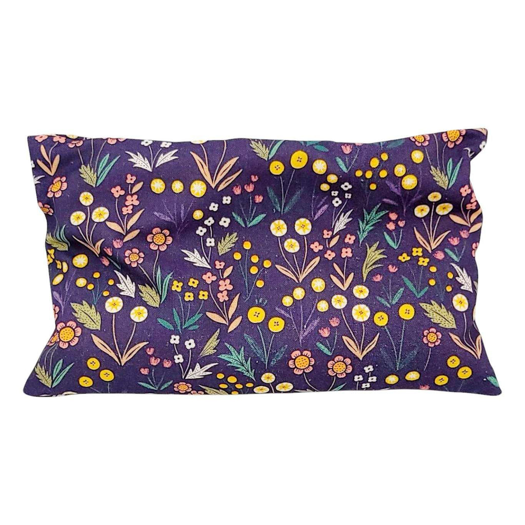 Eye Pillow - Wildflowers on Purple (Lavender or Scent Free) by Two Birds Eco Shop