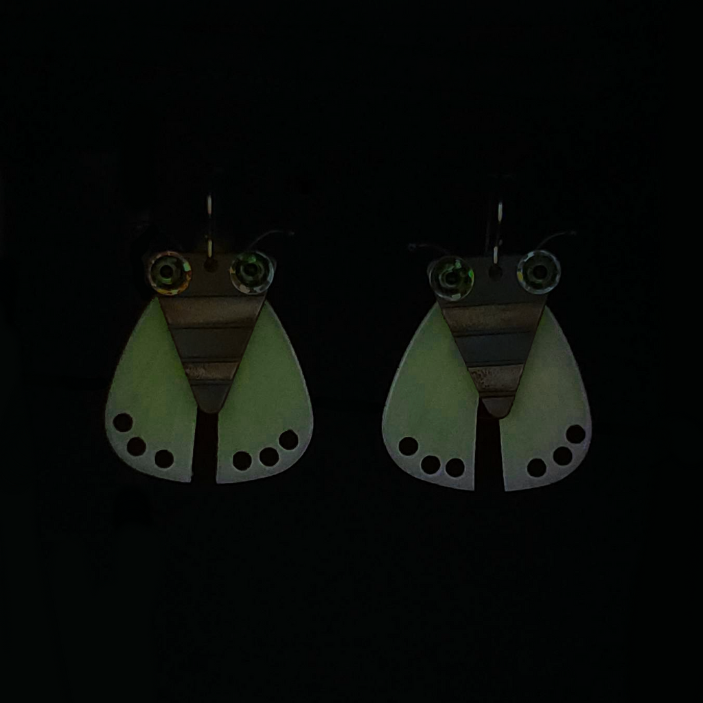 Earrings - Glow Bug (Glow in the Dark) by Chickenscratch