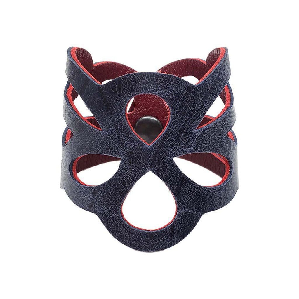 Cuff - Butterfly Reversible (Cranberry Red and Midnight Blue) by Oliotto