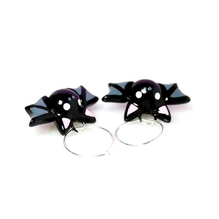 Earrings - Bat Hoops by Mariposa Miniatures