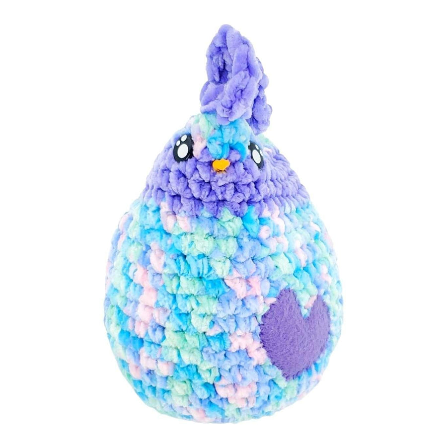 Plush Toy - Medium Chicken (Pastel Purple Stripe with Purple Heart) by Moyo Workshop, image 3 of 7