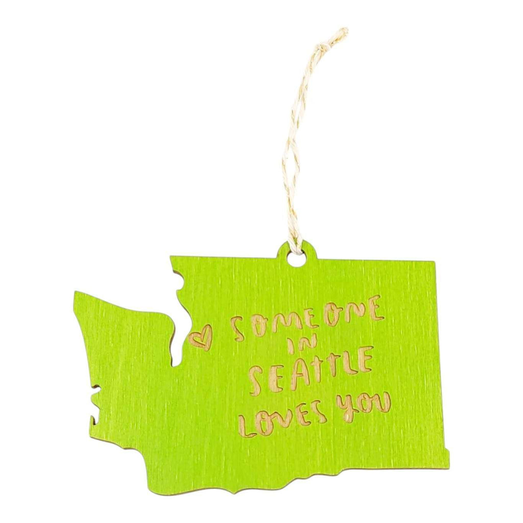 Ornaments - Large - Someone in SEATTLE Loves You WA State (Assorted Colors) by SnowMade